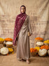 Silky Velvet Woolen Stole - Maroon