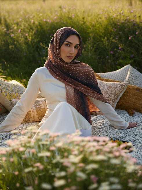 Fawn Hide Printed Modal Hijab