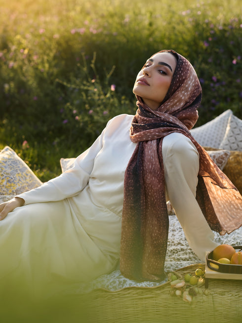Fawn Hide Printed Modal Hijab