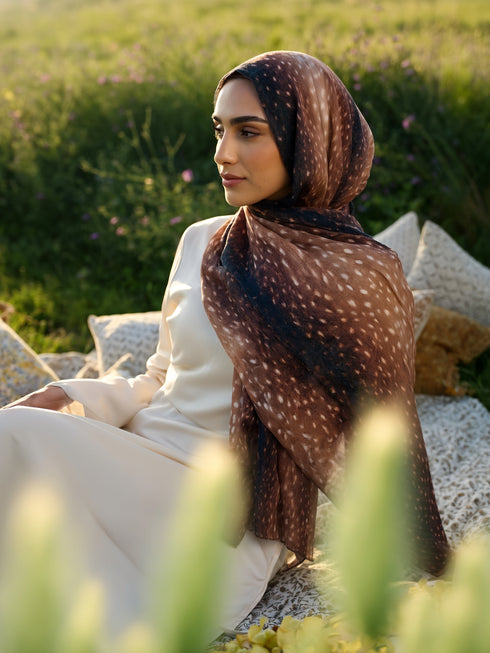 Fawn Hide Printed Modal Hijab