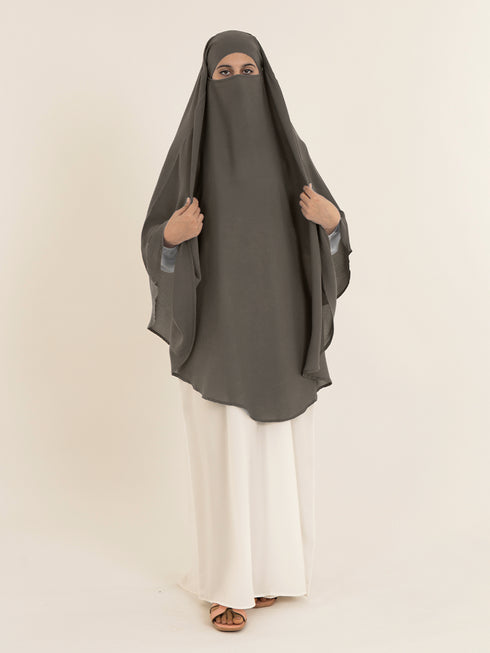 Khimar Hijab - Charcoal