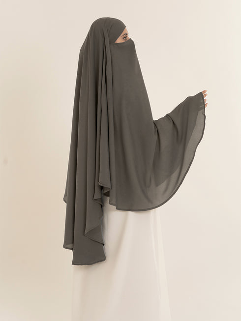 Khimar Hijab - Charcoal