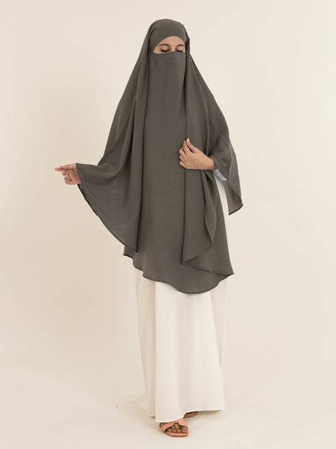 Khimar Hijab - Charcoal