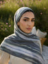 Silver Stripe Printed Modal Hijab