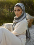 Silver Stripe Printed Modal Hijab