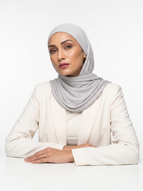 Ribbed Jersey Hijabs - Ash