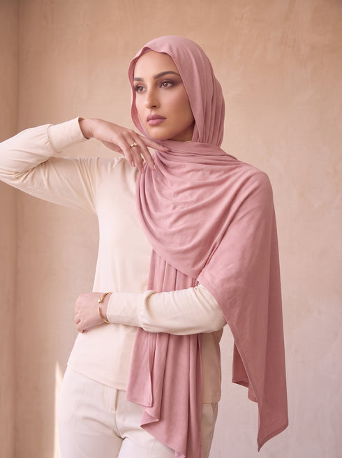 Organic Bamboo Jersey Hijab - Orchid Pink