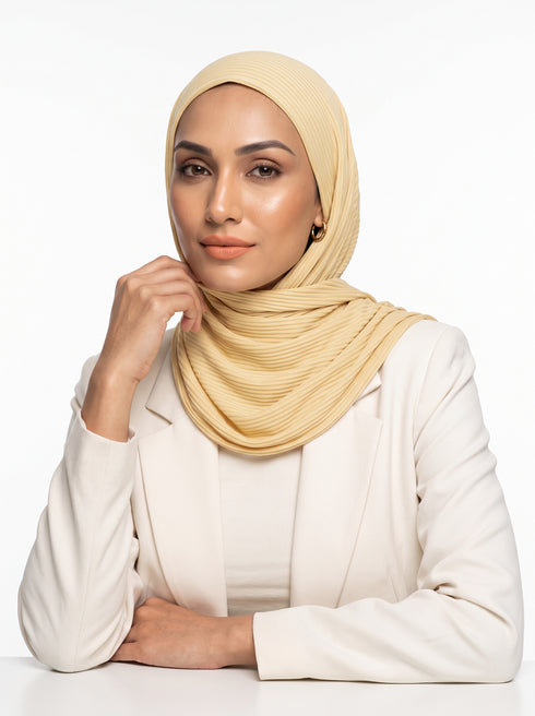 Ribbed Jersey Hijabs - Beige