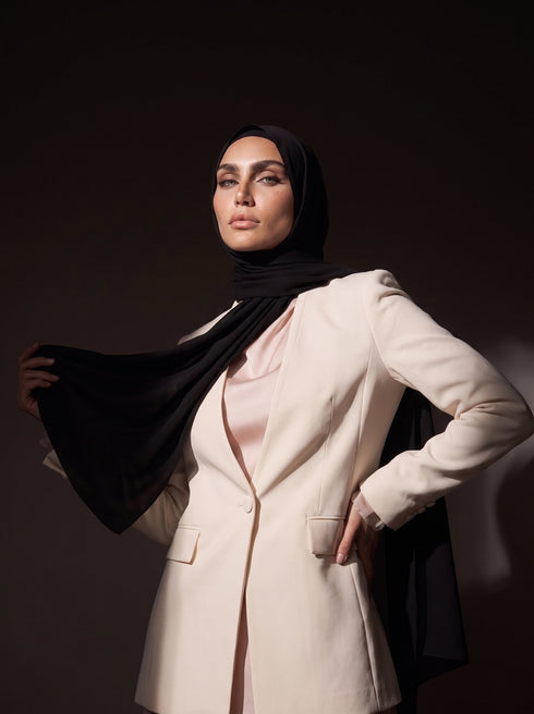 Noura Jersey Hijab - Black