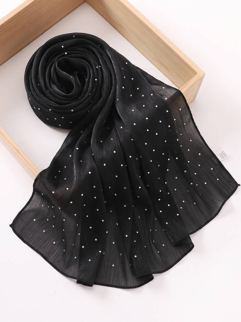 Verona Shimmer Organza Hijab - Black