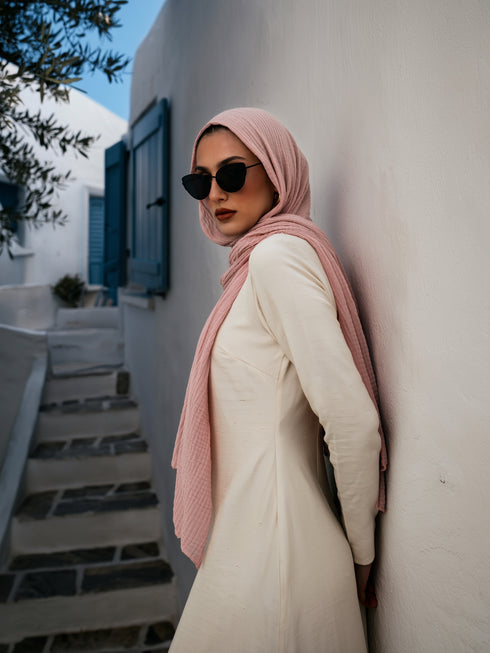 Marble Cotton Hijabs - Blush Pink