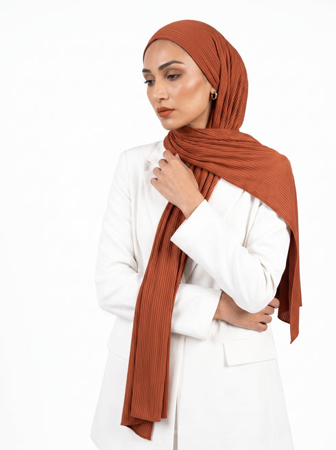 Ribbed Jersey Hijabs - Bronze