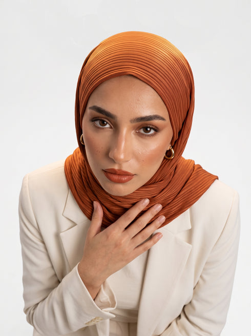 Ribbed Jersey Hijabs - Bronze