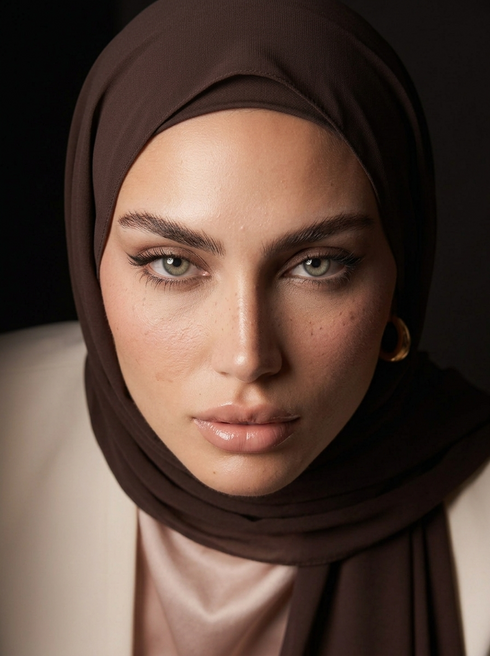 Noura Jersey Hijab - Coffee Brown