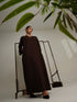 Relaxed Zip Maxi Abaya - Coffee Brown