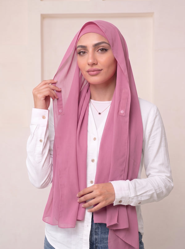 Built-in Magnet Hijab - Bubblegum