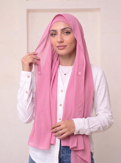 Built-in Magnet Hijab - Bubblegum