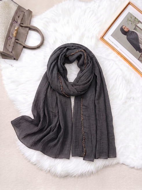 Zareen Lawn Hijab - Charcoal Grey