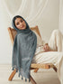 Texture Lawn Tassel Hijabs - Charcoal