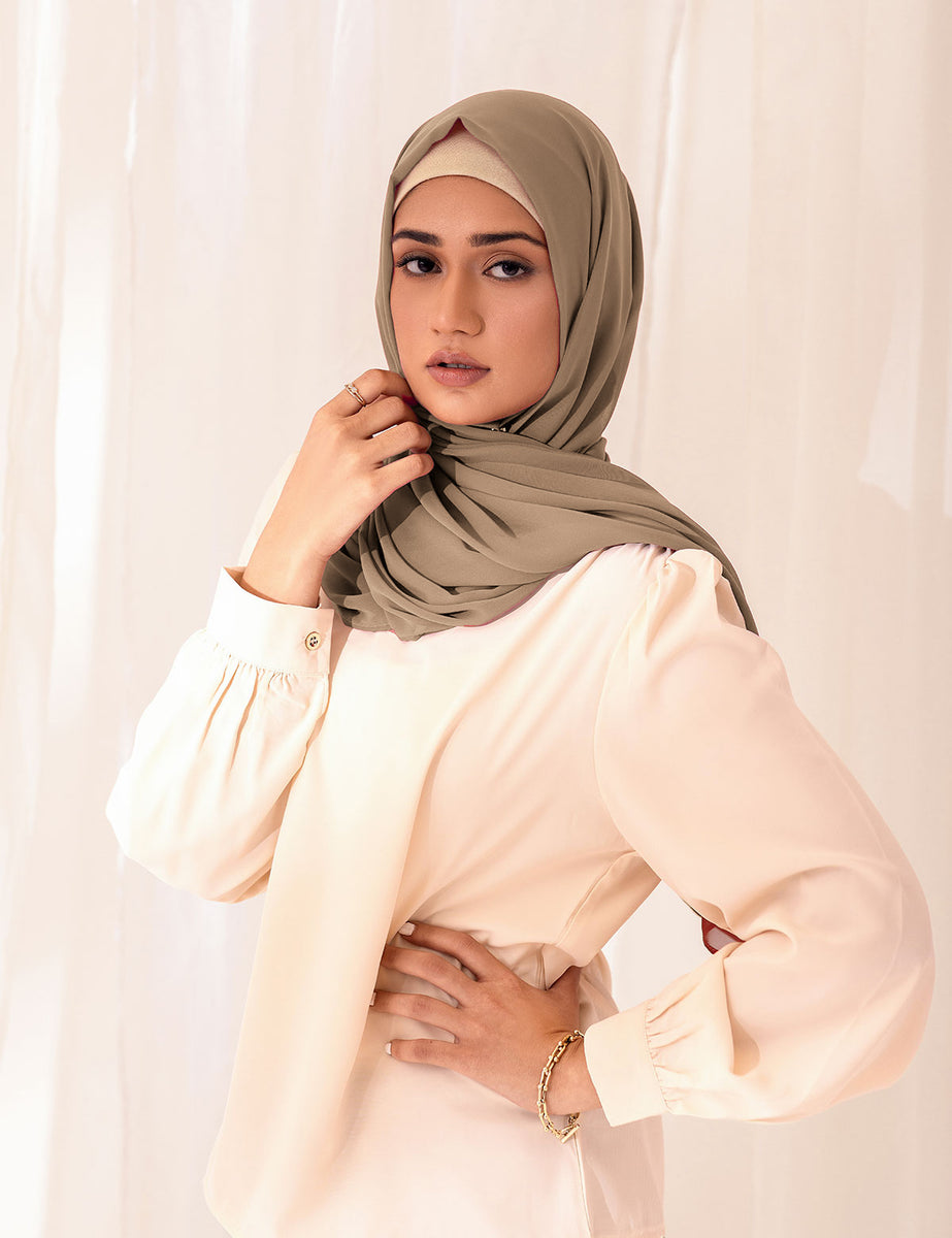 Malaysian Georgette Hijab - Sand main image 0