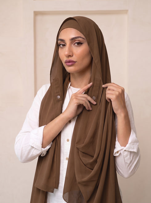 Built-in Magnet Hijab - Copper