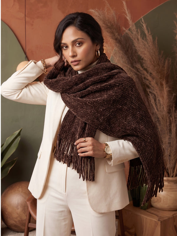 Snuggle-soft Muffler - Chocolate Brown
