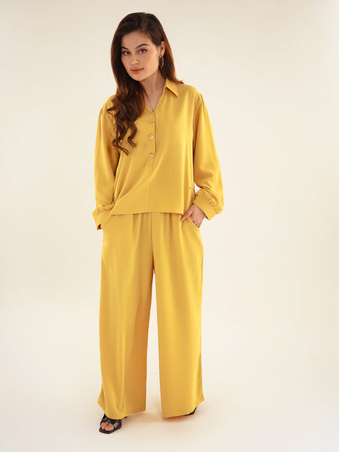 Monochrome Co-Ord Sets - Mustard