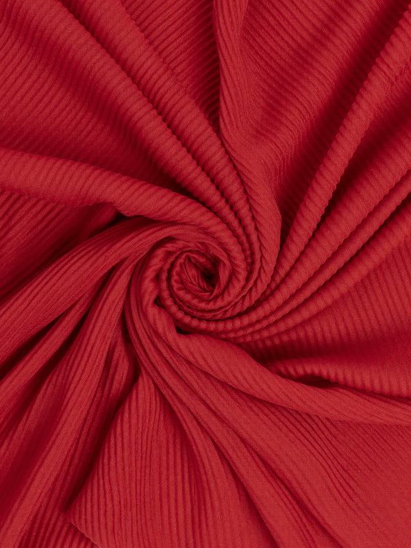 Cotton Pleat Hijabs - Cherry Red
