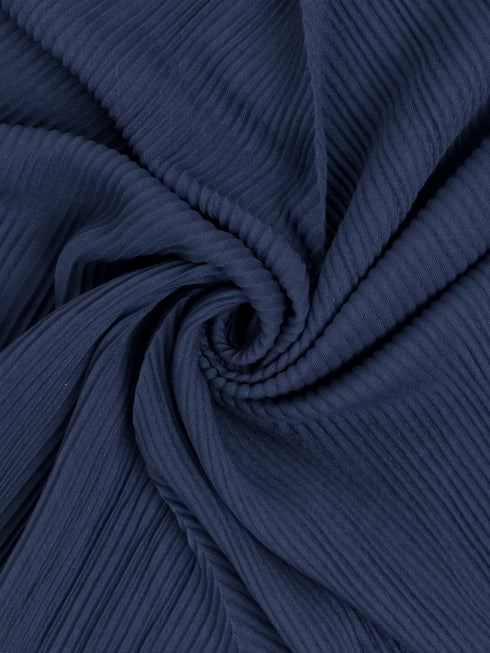 Cotton Pleat Hijabs - Navy Blue