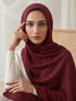Noor Lace Hijab - Deep Maroon