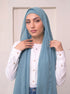 Built-in Magnet Hijab - Denim Blue