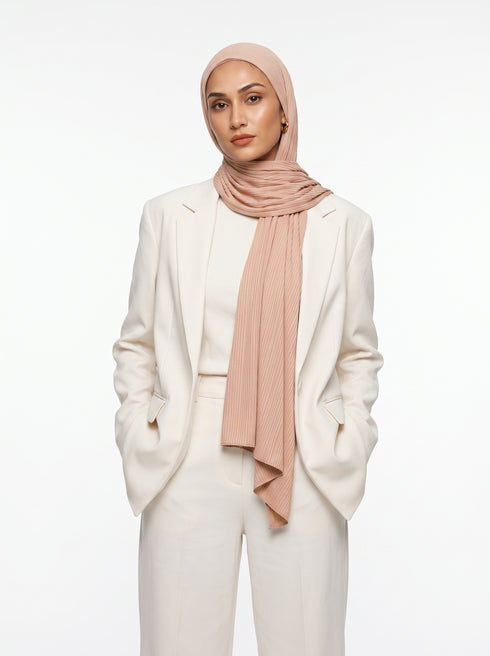 Ribbed Jersey Hijabs - Dusty Pink