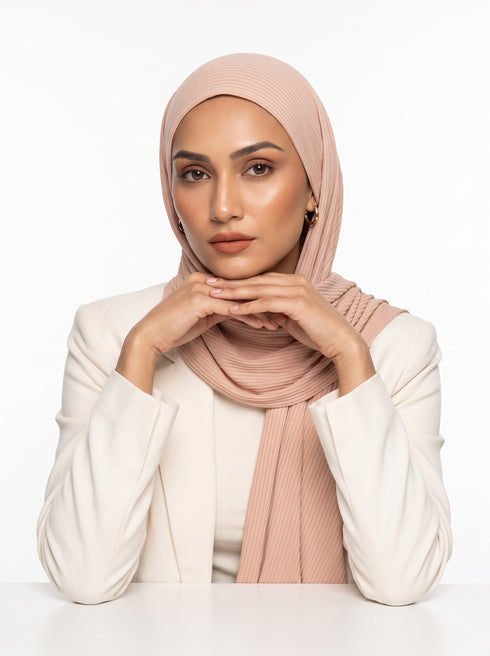 Ribbed Jersey Hijabs - Dusty Pink