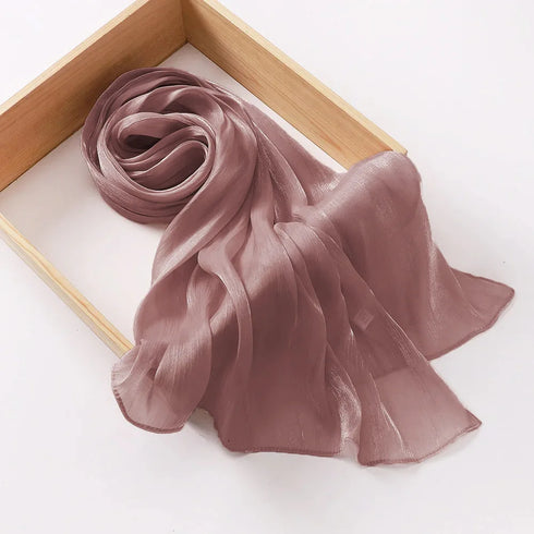 Aura Silky Organza Hijab - Dusty Pink