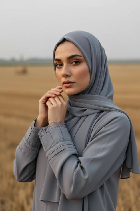 Eimaan Lace Cuff Abaya