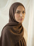 Texture Lawn Tassel Hijabs - Espresso