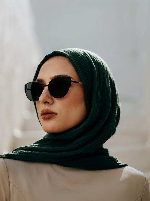Marble Cotton Hijabs - Evergreen