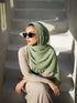 Marble Cotton Hijabs - Fern Green
