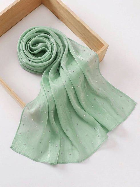 Verona Shimmer Organza Hijab - Fern