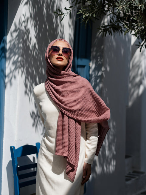 Marble Cotton Hijabs - Garnet