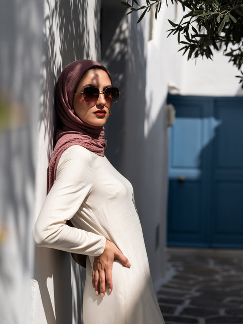 Marble Cotton Hijabs - Garnet