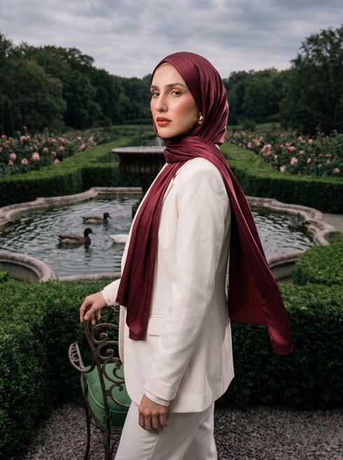 Solène Silk Hijab - Maroon