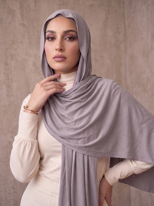 Organic Bamboo Jersey Hijab - Grey