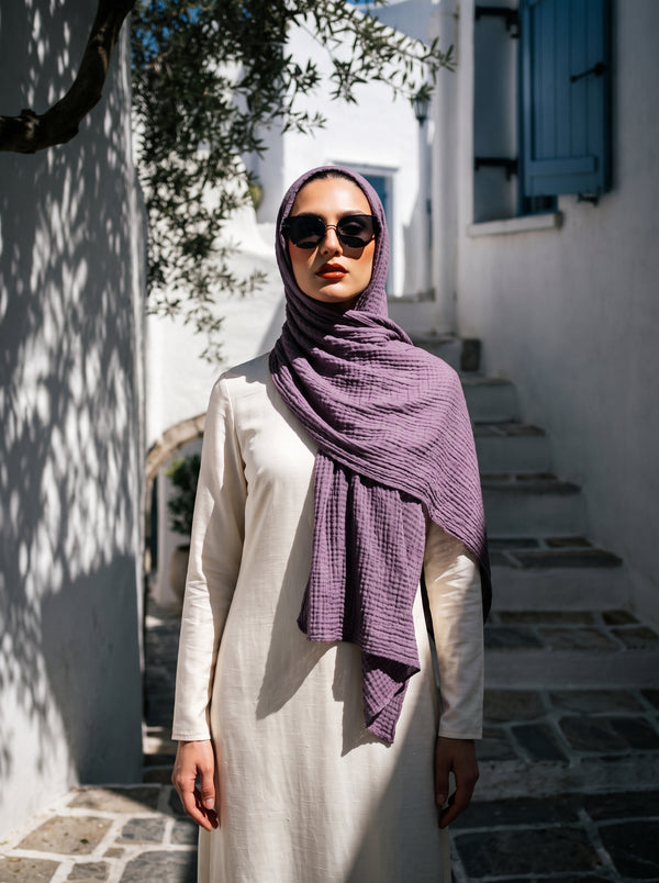 Marble Cotton Hijabs - Heather