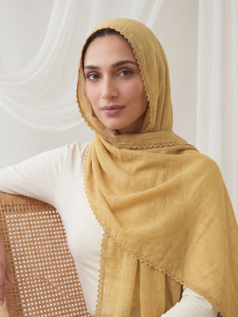 Noor Lace Hijab - Khaaki