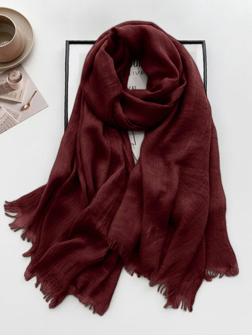 Cozy Cotton Hijabs - Dark Maroon