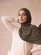 Organic Bamboo Jersey Hijab - Olive Green