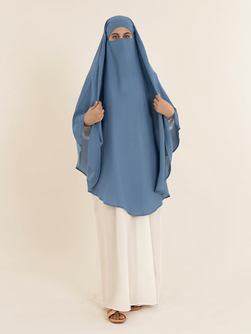 Khimar Hijab - Denim Blue