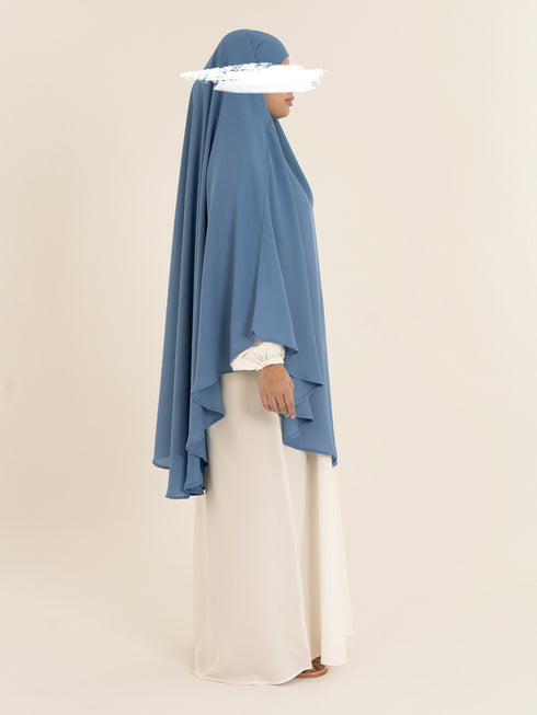 Khimar Hijab - Denim Blue
