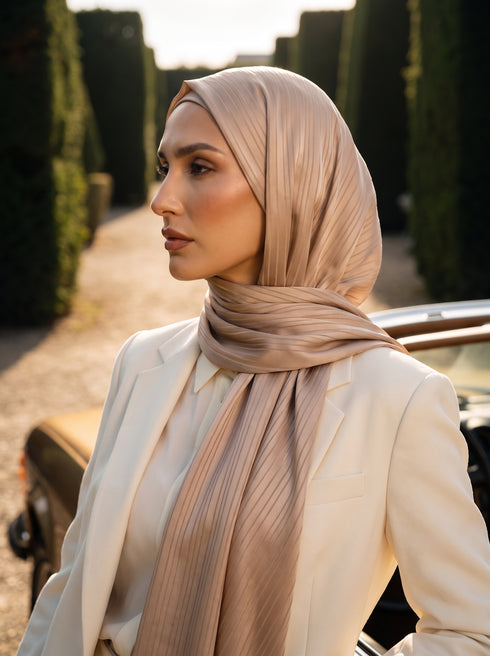 Solène Silk Hijab - Light French Beige